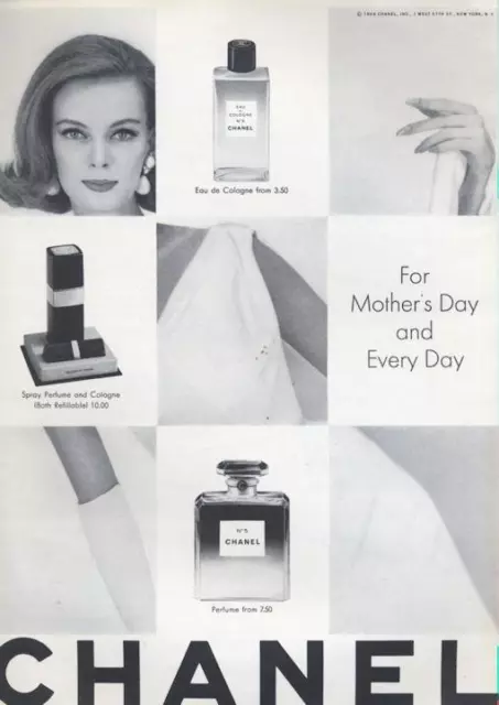 1964 CHANEL NO 5 Perfume PRINT AD for Mother's Day and Every Day great  decor $9.99 - PicClick