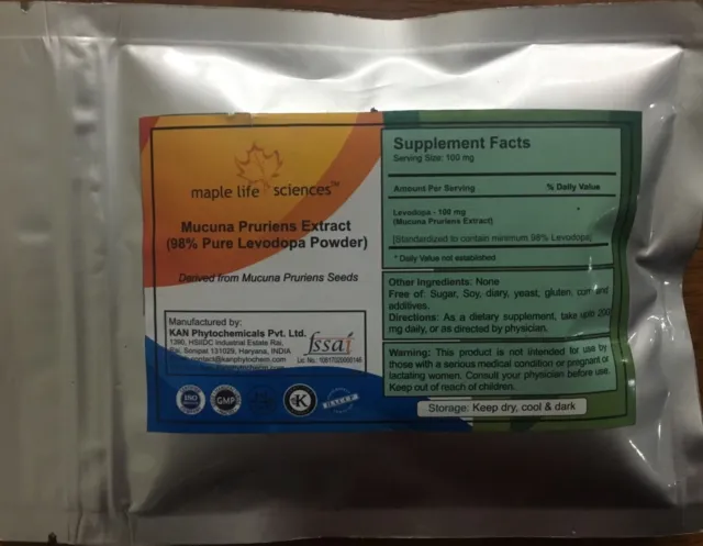 Mucuna Pruriens Extract Powder Levodopa 98% Levo Dopa Pure No Fillers