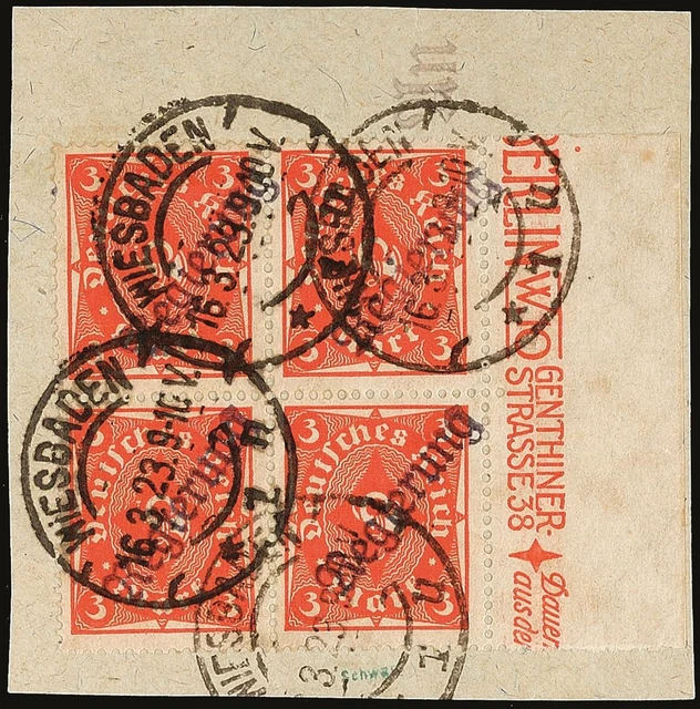 6930) Kontrollaufdrucke Wiesbaden 2IIa(4) Briefstück Fotobef. Weinbuch Mi. 560,-
