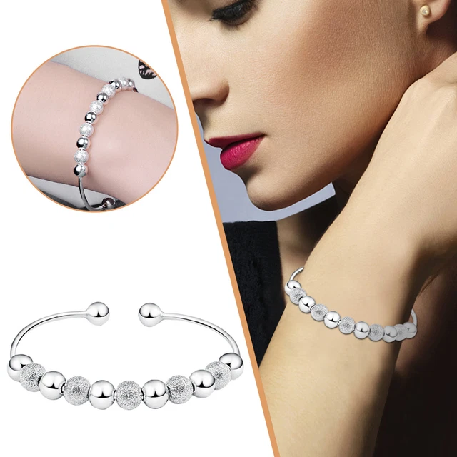Armband Männer Angst, Freundschaft Mädchen Verstellbare Rotationsperlenarmband