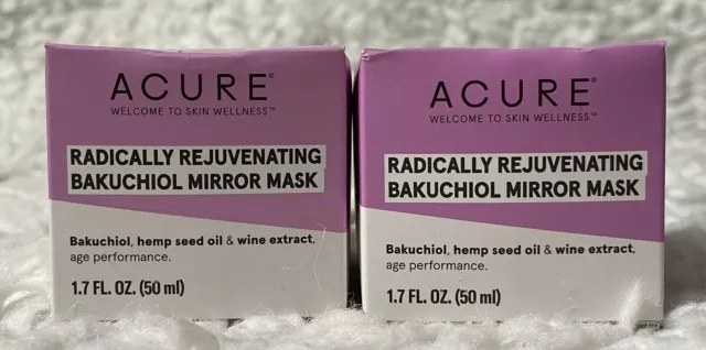 ACURE Radically Rejuvenating Backuchiol Mirror Mask 1.7 oz-2 PACK NIB