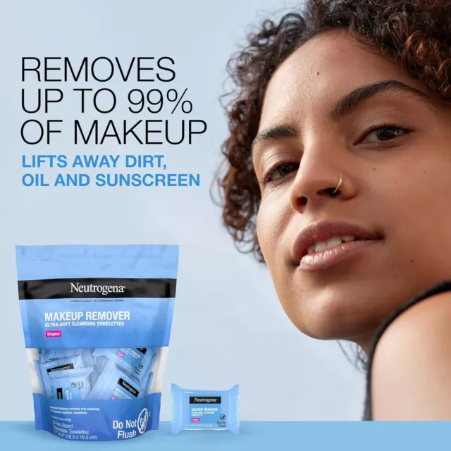 Neutrogena Makeup Remover Wipes Singles, Daily Facial Cleanser Towelettes 2