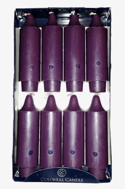 NIB 8x Rare "Orchid" (purple) Colonial Candle 5" Grande Candles