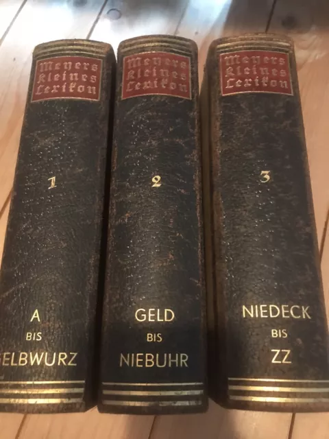 Meyers Kleines Lexikon 3 Bände 1933 Leineneinband