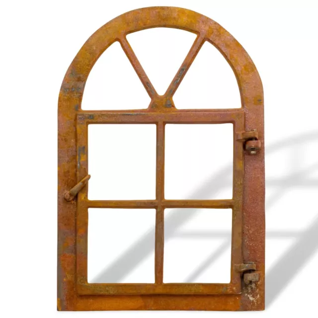 Marco ventana del granero de hierro herrumbre de estilo antiguo 39,5x57,5cm
