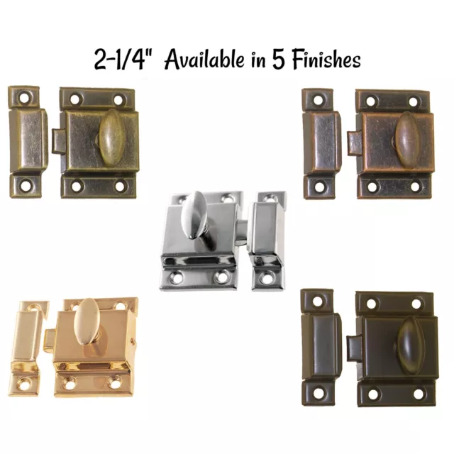 2-1/4" Stamped Steel Latch Flush Mount Furniture Cabinet Polished Nickel Finish