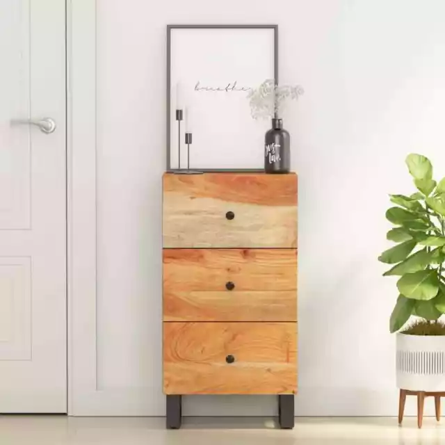 Buffet avec 3 tiroirs 40x33,5x75 cm bois massif d'acacia