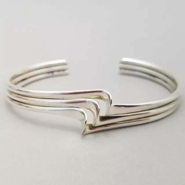 Solid Sterling Silver Cuff Bangle Bracelet 925 Hallmarked - 25.8g