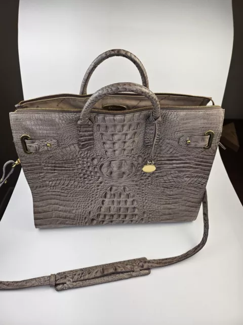 Brahmin Crocodile Leather Tote Business Laptop Bag Large  Travel Designer