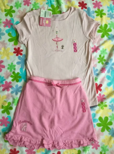 Nuovi set di magliette e pantaloncini Gymboree 04 Glamour Princess Line Ballerina Gymboree Taglia 9