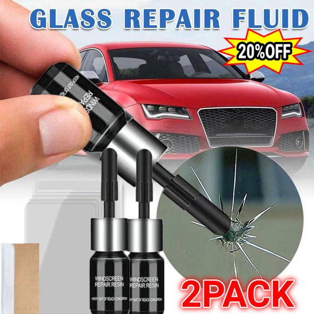 2 Pack Auto Glass Nano Repair Fluid Car Windshield Resin Crack Tool Kit Crack US