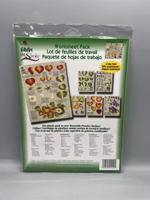 Plaid Folk Art One Stroke Painting Worksheet Pack 1009 Berries & Fruit