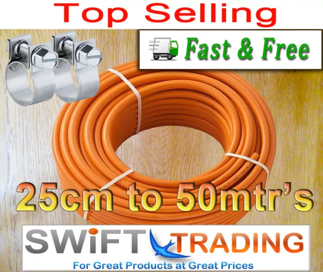 LPG HOSE PIPE 8mm. CALOR GAS ORANGE PROPANE BUTANE BBQ CAMPING CARAVAN HOSE PIPE