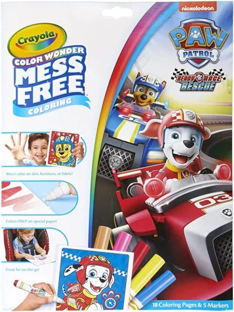 NEW PAW Patrol Mess Free Crayola Color Wonder 18 Pages & Marker Set