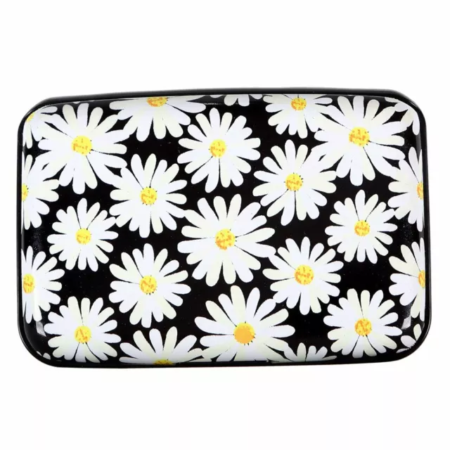 Aluminum Wallet RFID Blocking Metal Credit Card Holder Slim Hard Case Floral