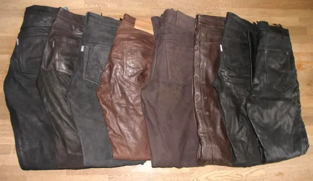 5 Getragene Jeans IN Pelle + 3 con Lacci Pantaloni (N) versch. Misure Nero +
