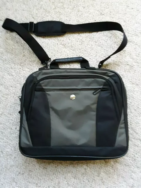 NEW NWOT laptop bag, black with gray accents, mutiple pockets