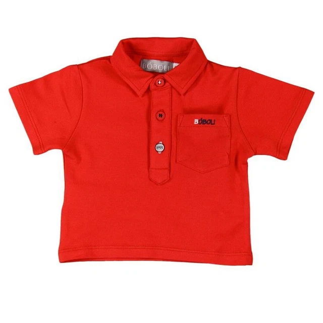 Maniche Corte Polo Maglia Rosso per Ragazzi Tgl 74 80 86 92 Di Boboli