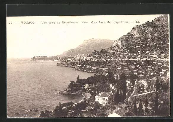 CPA Monaco, Vue prise de Roquebrune