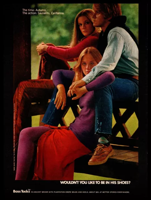 1970 G. H. Bass Tacks Plantation Crepe Sole Shoes Sausalito California Print Ad