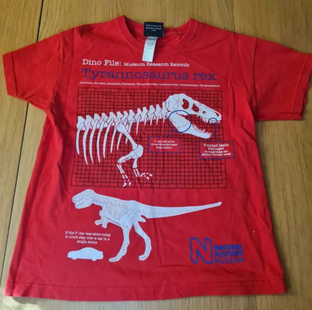 Boys M & Co Natural History Museum Dino File T-Shirt  - Size 9 - 10 Years