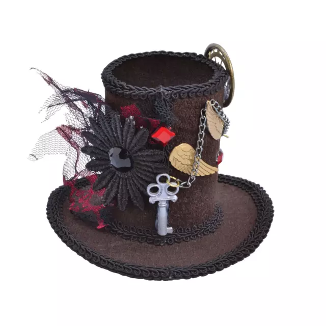 Steampunk Alto Mini Top Cappello Donna Matto Accessorio Costume di Halloween