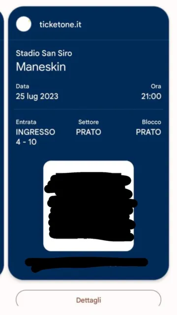 Vendo Tre biglietti Prato concerto Maneskin 25 luglio (100 Euro Tutti e Tre)