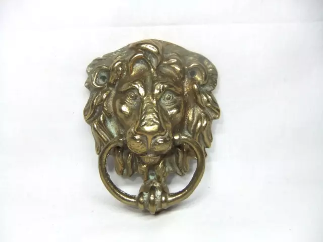 Victorian Style Door Knocker Lion Heavy Solid Cast Brass Architectural Salvage