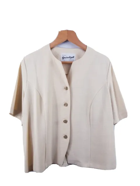 Vintage Gordon Wyatt Womens Cream Top Shirt Size 16