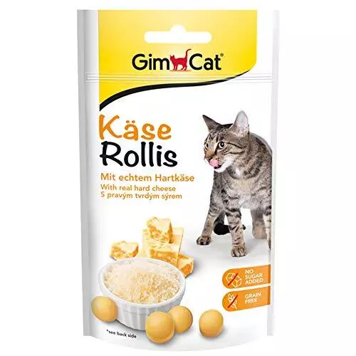 GimCat Rollis friandises au fromage – Snack pour chats sans céréales et riche...