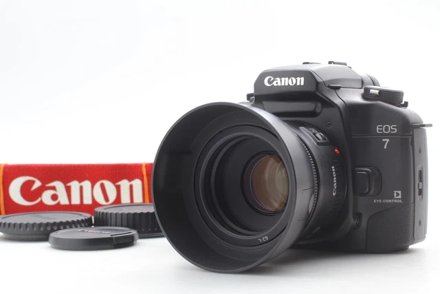 N MINT W/HOOD]CANON EOS 7 ELAN Eye Control 35mm Film Camera 50 1.8