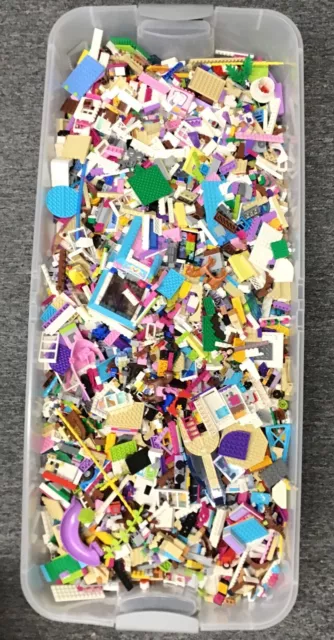 1 Pound Of Lego Friends Pieces Bulk Mixed Bricks Lot + Free Friend Girl Minifig