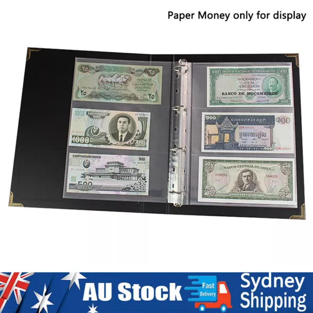 Currency Page Money Banknote Album Book Collection Paper Money Sheet Folder 3