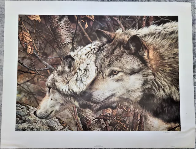 "The Companions" 1989 Carl Brenders Limited Ed. Signed  Numbered Wolf Art Print