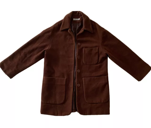 Vintage Robert Burton Sport Womens Jacket Wool Coat Size 10 Brown Made In Aus