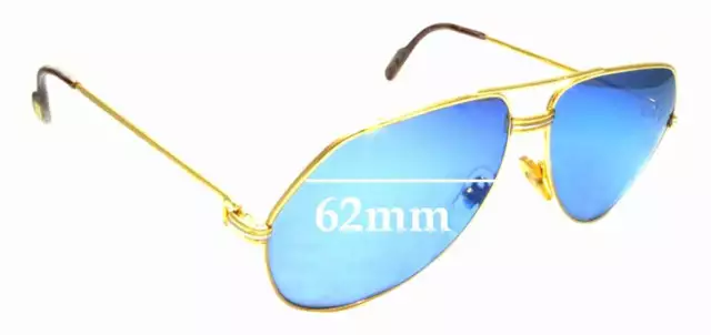 SFx Replacement Sunglass Lenses fits Cartier Vendome Louis - 62mm Wide