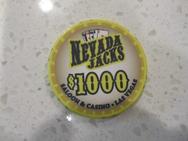 $1000 Nevada Jacks Saloon Casino Chip + FREE Mystery Las Vegas Poker Chip