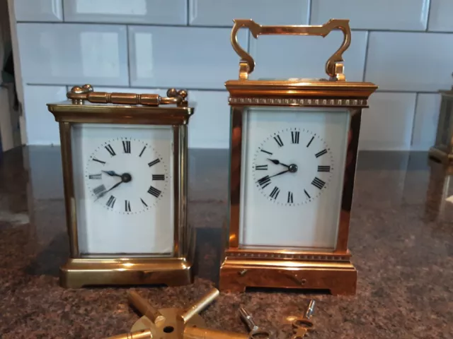 2 Relojes De Carro De Latón Funcionan Pero Ver Descripción