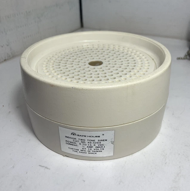 Radio Shack 49-529a Safe House Sound dos tonos Sirena alarma de colección con cable