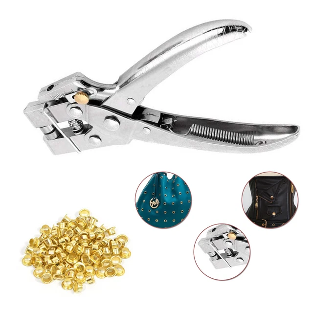 4mm Perforadora Alicates 100 Remaches Ojales Tools para Zapatos Bolsos Cuero
