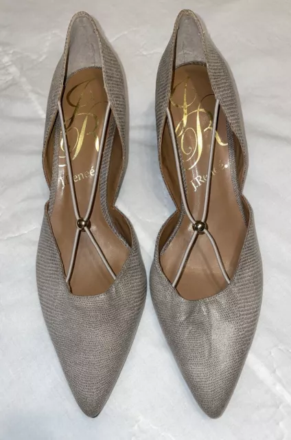 J Renee Ladies Beige Reptile Print Taupe Dress Shoes Size 9