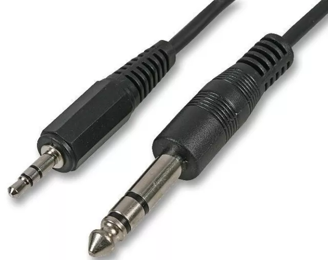 3.5mm to 6.35mm 1/4 inch Small to Big Stereo Jack Audio Cable Plug Patch Lead