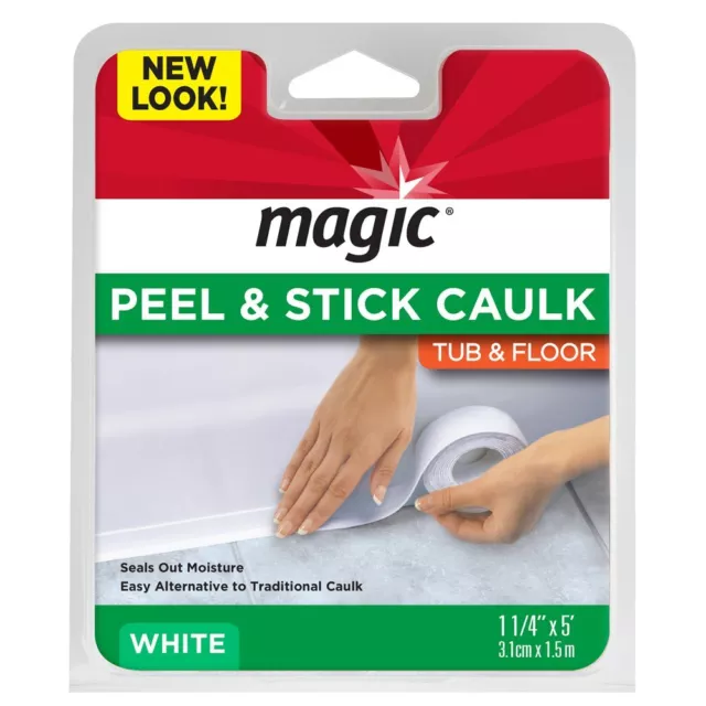 American Tub/Floor Peel and Stick Caulk, 1-1/4" x 5' (3.1cm * 1.5m) , (1 Coun...