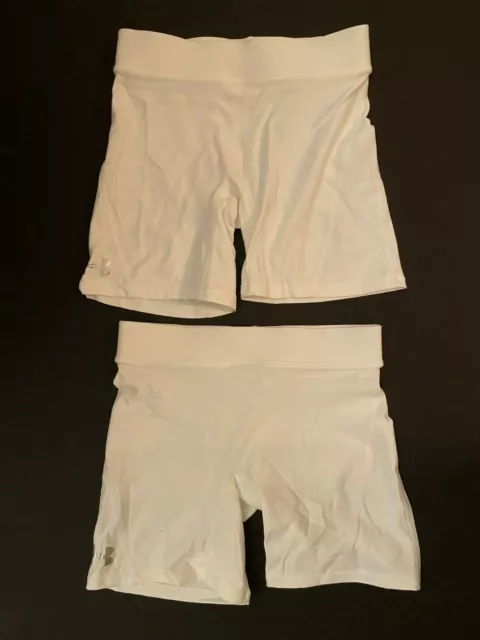 2 PAIR UNDER Armour Heatgear Compression Shorts Womens Size XS X Small  White £15.77 - PicClick UK