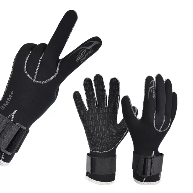 Surfing Gloves Diving Gloves Adjustable Antiskid Black Cold Protection