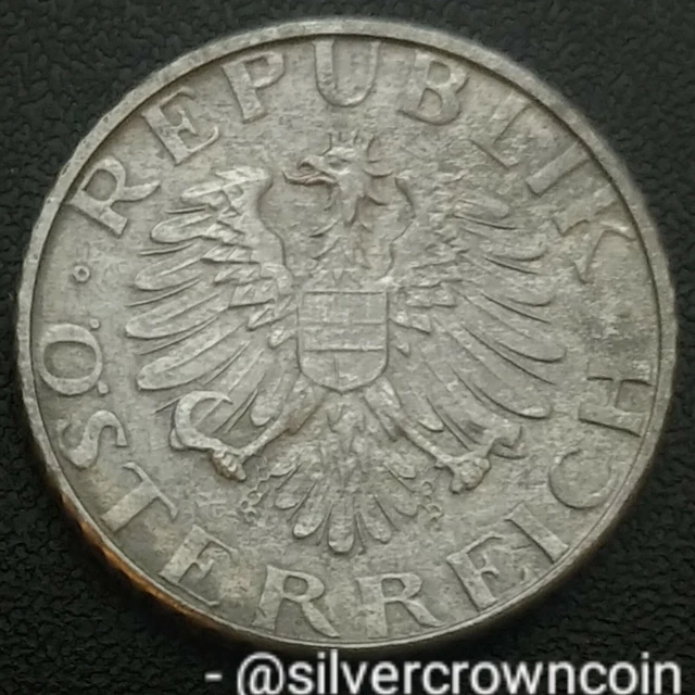 Austria 5 Groschen 1955. KM#2875. Zinc Five Cents Pence coin. Eagle.