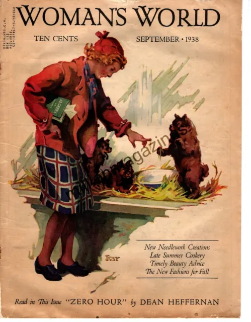 1938 Woman's World  September - Chow Chow dog cover by Kay;Mary Margaret McBride