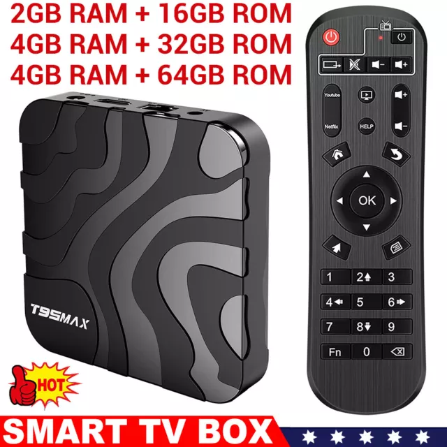 For Android 12.0 WiFi6 TV BOX 5G 6K HD Quad Core Smart Media Player 4+64GB BT5.0