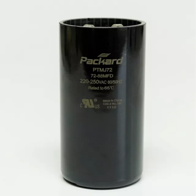 Packard PTMJ72 Motor Start Capacitor 72-88 MFD UF / 220-250 VAC 2