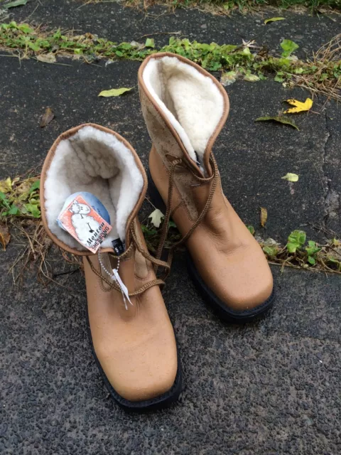 Barbo LEATHER Boots/shoes Canada NWTags Thick SHEARLING Size 10 Ladies WARM!!! 2